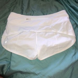 white lululemon shorts